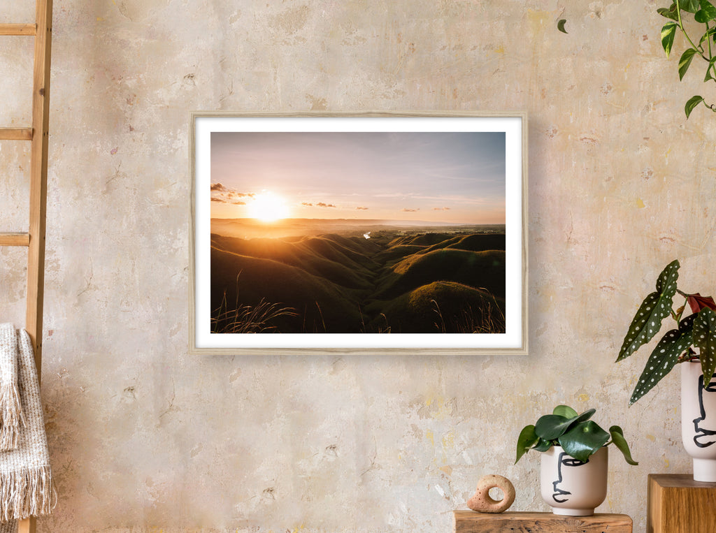 Coucher de soleil sur les collines