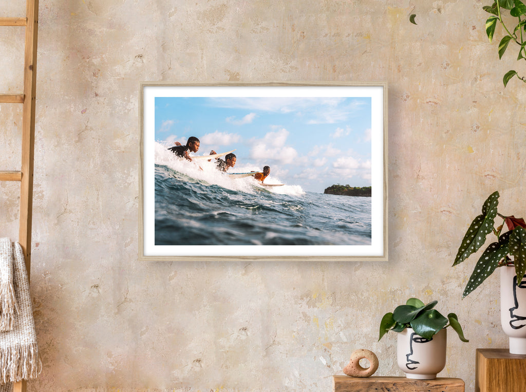 Trio de surfeurs