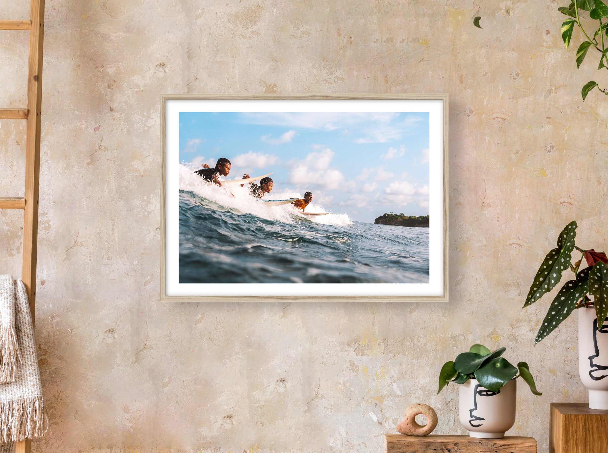 Trio de surfeurs