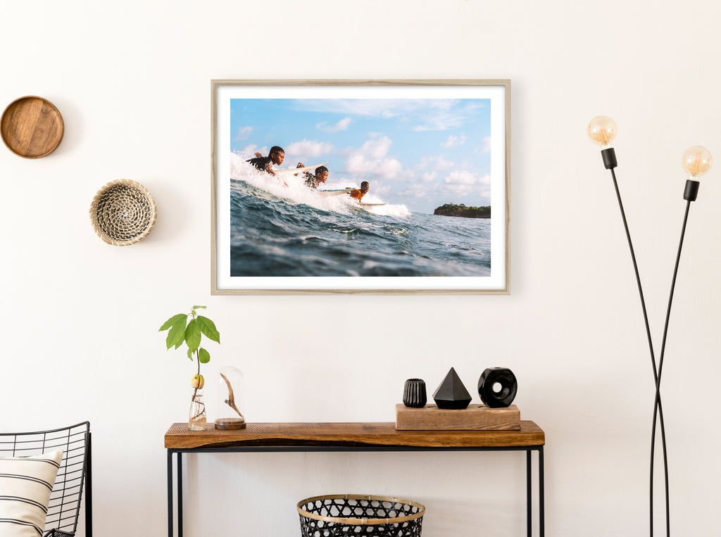 Trio de surfeurs