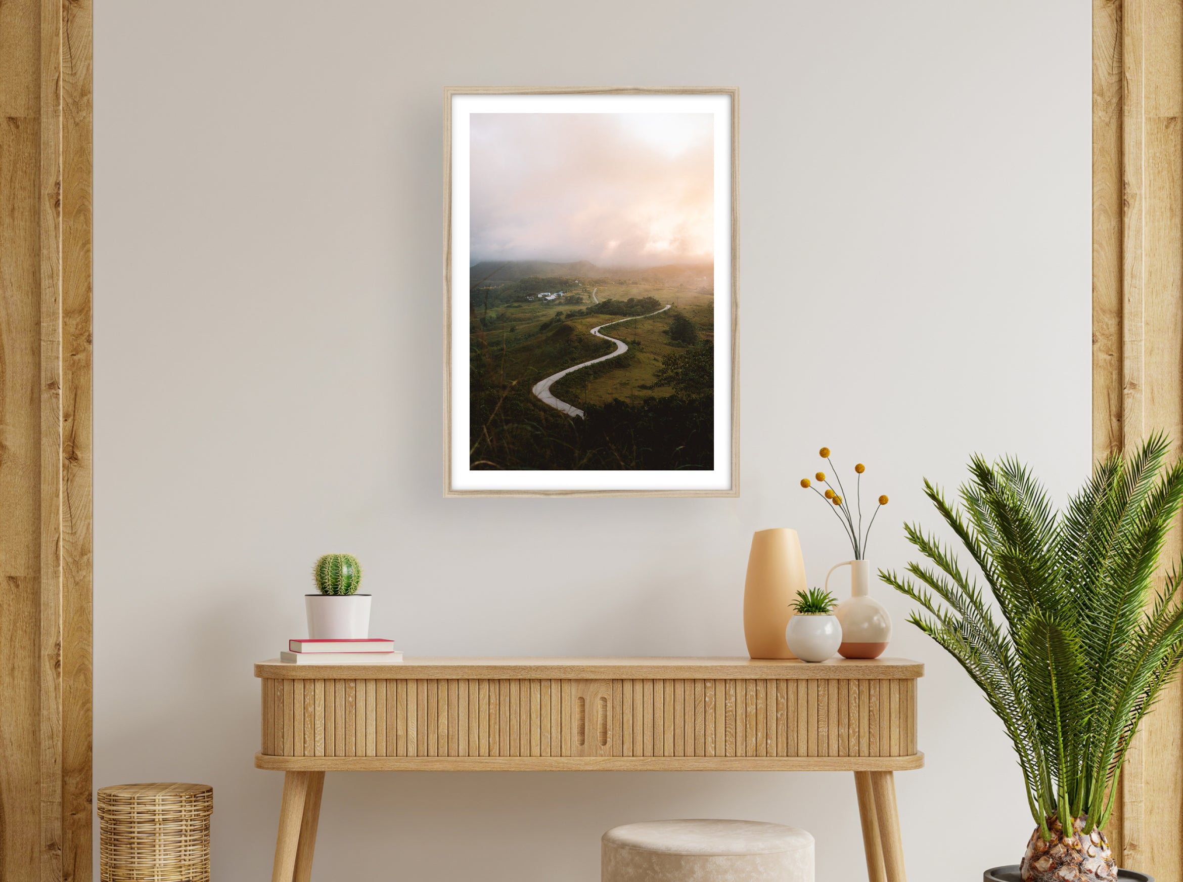 Route au coucher du soleil